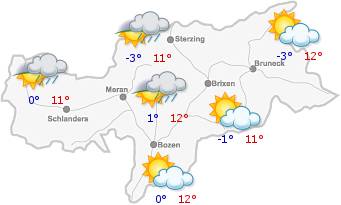 The weather in South Tyrol for the2025-02-22