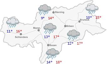 Das Wetter in Südtirol am25.04.2024